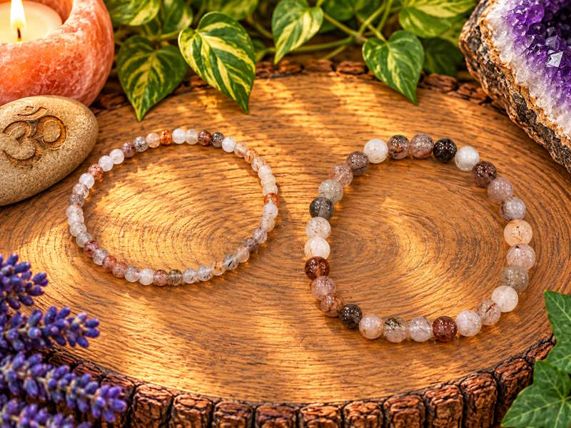 Pulsera Cuarzo Hematoide bola